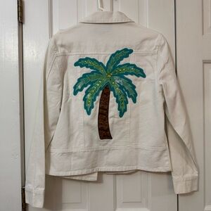 Vintage Lighthouse Apparel White Denim Cruise Jacket Size M
